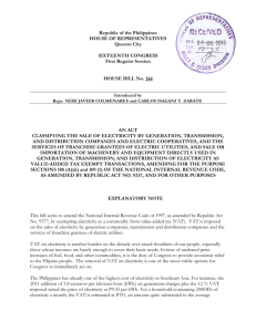 HB 0344 - VAT Exemption of Electricity