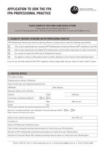 FPA Professional Practice application form