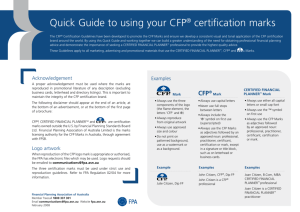FPA Quick Guide to use CFP cert marks