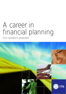 A career in financial planning