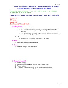 CHEM 321 Organic Chemistry I - Professor Kathleen V. Kilway