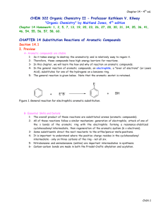 CHEM 322 Organic Chemistry II - Professor Kathleen V. Kilway