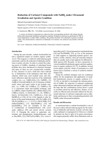 Reduction of Carbonyl Compounds with NaBH under Ultrasound