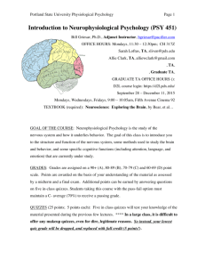 Introduction to Neurophysiological Psychology (PSY 451)