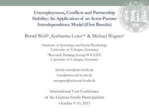 Unemployment, Conflicts and Partnership Stability