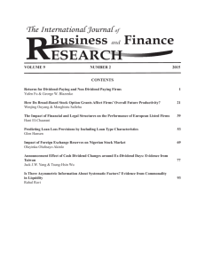 The International Journal of Business and Finance Research