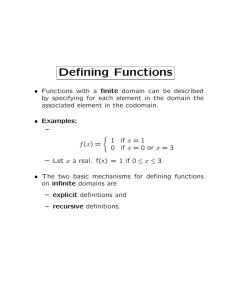 Defining Functions - SUNY