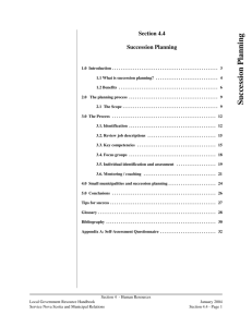 4.4 Succession Planning - Government of Nova Scotia