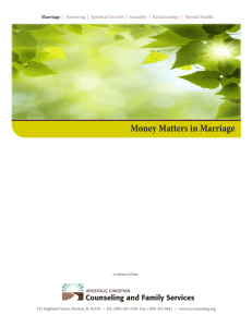 Money Matters in Marriage - Apostolic Christian Counseling and