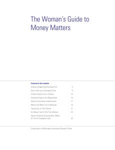 The Woman's Guide to Money Matters