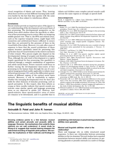 The linguistic benefits of musical abilities