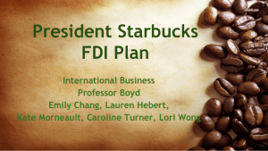 President Starbucks FDI Plan