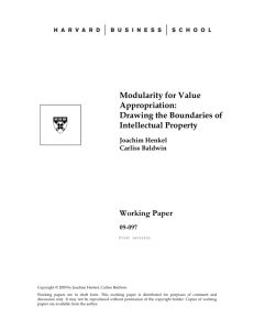 Modularity for Value Appropriation: Drawing the Boundaries of