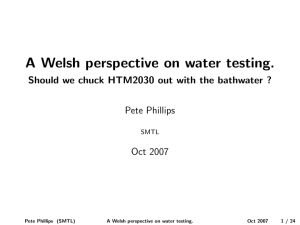 A Welsh perspective on water testing.