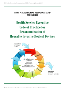 Code of Practice for Decontamination of Reusable Invasive