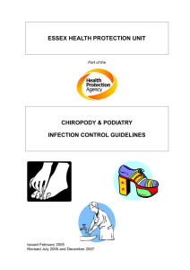 Chiropody and podiatry - infection control guidelines