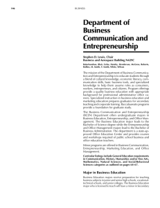 Department of Business Communication and Entrepreneurship