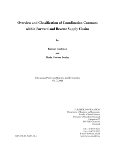 Overview and Classification of Coordination Contracts within