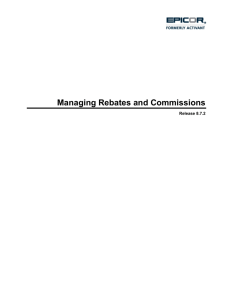Managing Rebates and Commissions