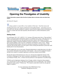Opening the Floodgates of Usability