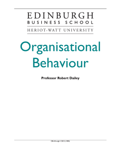 Organisational Behaviour - Edinburgh Business School