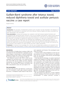 Guillain-Barré syndrome after tetanus toxoid, reduced diphtheria