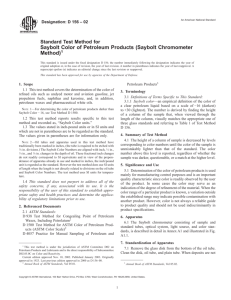 Saybolt Color of Petroleum Products (Saybolt Chromometer Method)1