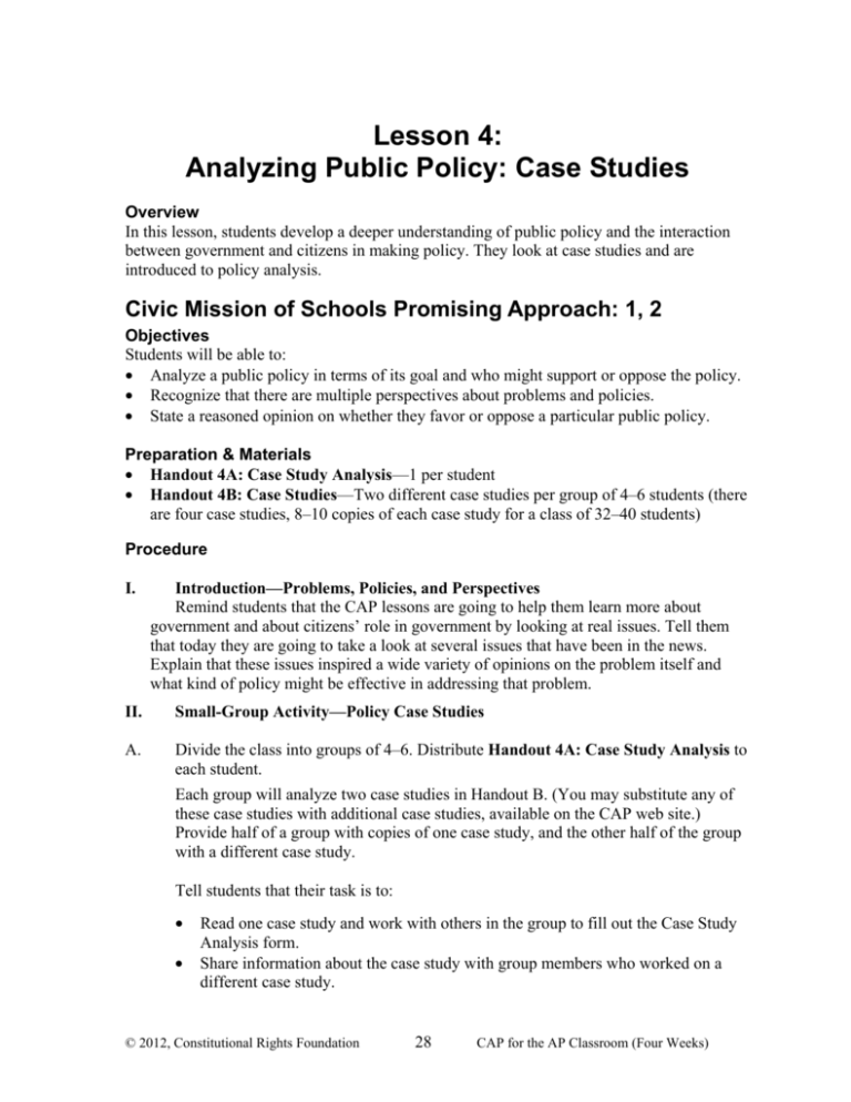 case study in public policy