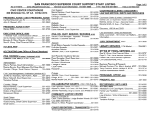 SAN FRANCISCO SUPERIOR COURT SUPPORT STAFF LISTING
