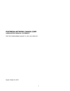 Consolidated Financial Statements – period ended August 31 2013