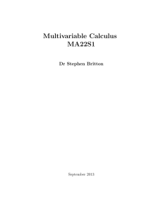 Multivariable Calculus MA22S1