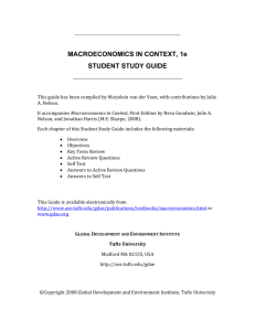 MACROECONOMICS IN CONTEXT, 1e STUDENT STUDY GUIDE