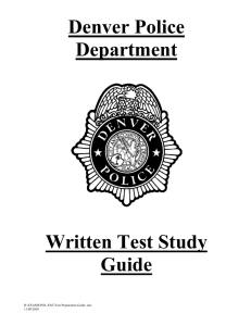 Denver Police Department Written Test Study Guide