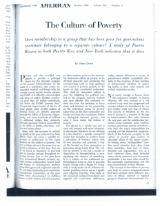 The Culture of Poverty