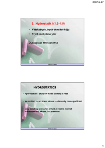 9. Hydrostatik I (1.2–1.5) HYDROSTATICS