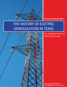 the history of electric deregulation in texas