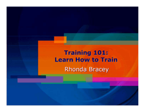 Training 101: Learn How To train