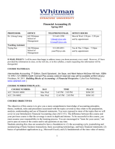 Lihong Liang - ACC 356/601 - Whitman School of Management