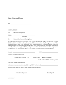 Class Dismissal Form - UF | Office for Student Financial Affairs