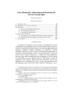 Class Dismissed? Addressing and Resolving the SLUSA Circuit Split