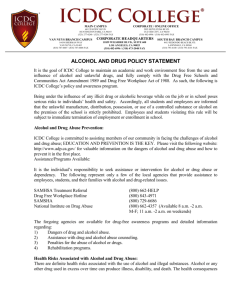 alcohol and drug policy statement