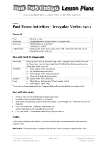 Past Tense Activities - Irregular Verbs: Part 2