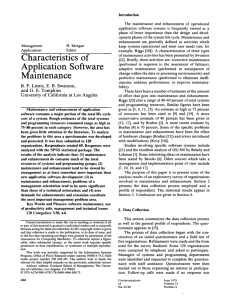 Characteristics of Application Software Maintenance
