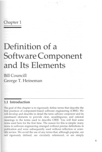 Definition of a Software Component and Its Elements