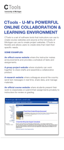 Ctools Brochure - Center for Research on Learning and Teaching in