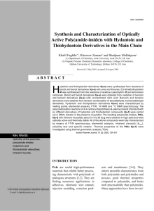 Synthesis and Characterization of Optically Active Poly(amide