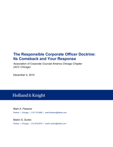 The Responsible Corporate Officer Doctrine