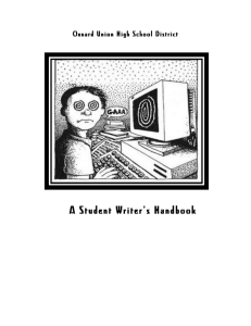 Student Writer's Handbook - Oxnard Union High School District