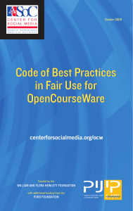 Code of Best Practices in Fair Use for OpenCourseWare