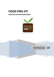 FOOD PRO-FIT External communication Plan 1